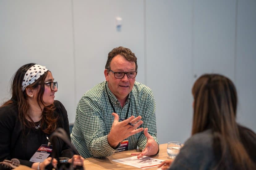 An employer interviewing candidates at Brimstone Sydney 2026